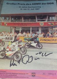 Rennprogramm 1987 mit Autogramm Knut Weinitzke